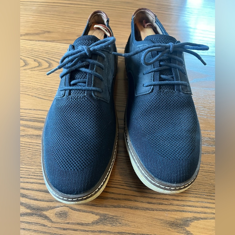 Johnston & Murphy Blue Oxford Shoes with Textured Fabric